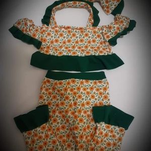 Handmade sunflower outfit 2t-4t